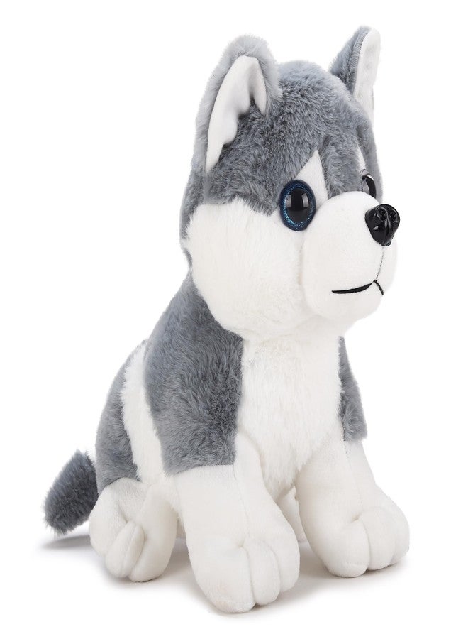 VK15 COLLECTION Plush Husky Dog Soft Toys for Kids, Stuffed Animal with Blue Eyes, Fluffy Toy, 30 CM - Image 2